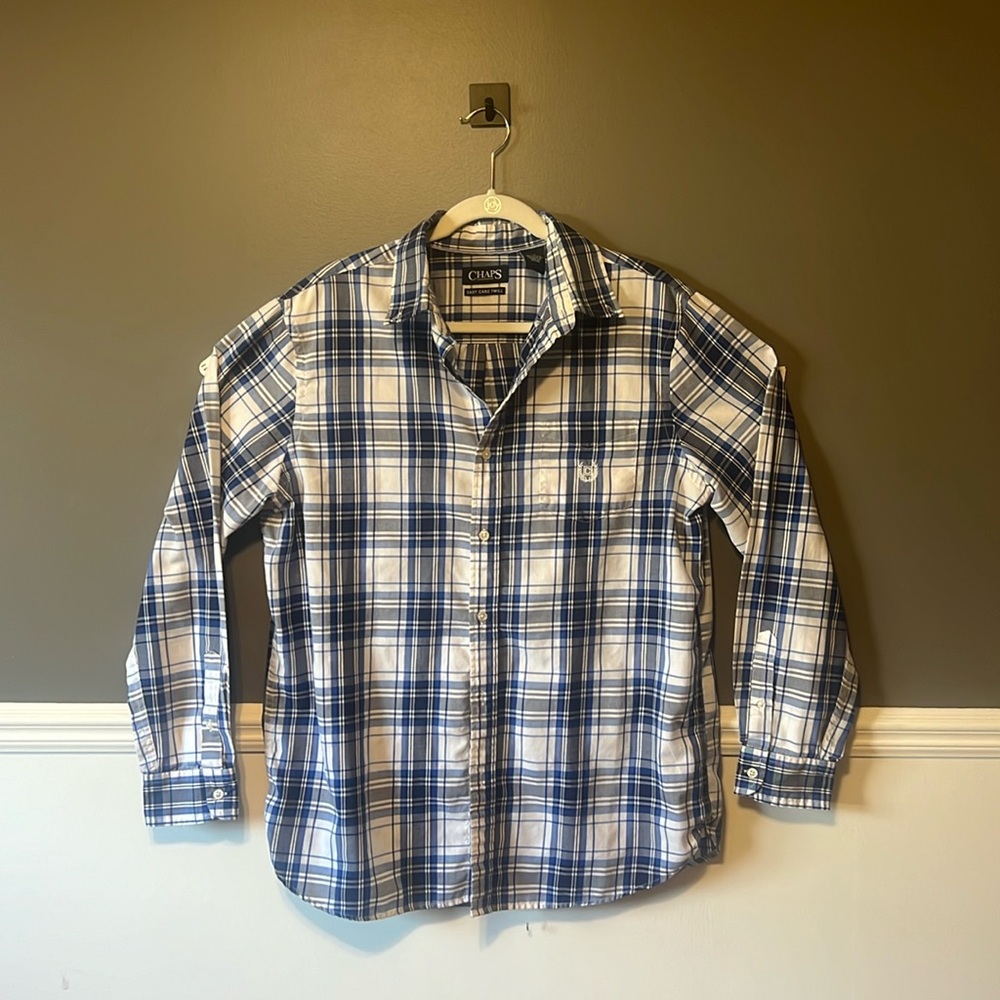 Chaps Plaid Button Down Collared Shirt - image 1